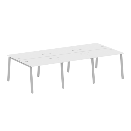 Metal System Рабочая станция на 6 мест на А-образном м/к БА.СМ-6.1 Белый/Металл Серый 3000*1475*750 Metal System Рабочая станция на 6 мест на А-образном м/к БА.СМ-6.1 Белый/Металл Серый 3000*1475*750