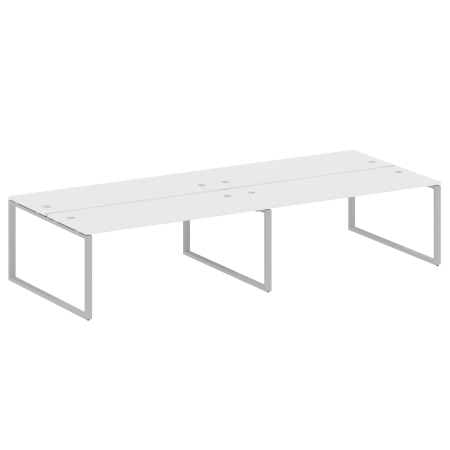 Metal System Рабочая станция на 4 места на О-образном м/к БО.СМ-4.5 Белый/Металл Серый 3600*1475*750 Metal System Рабочая станция на 4 места на О-образном м/к БО.СМ-4.5 Белый/Металл Серый 3600*1475*750