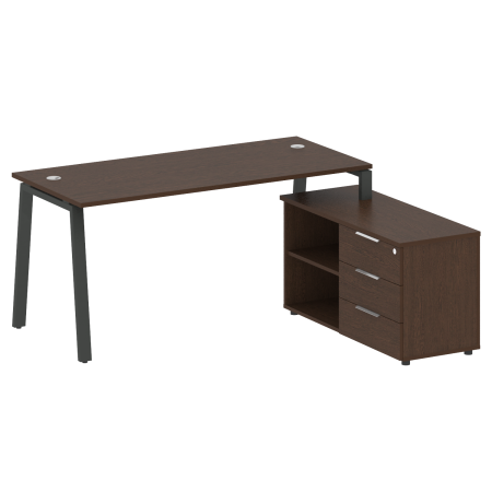 Metal System Рабочая станция с тумбой на А-образном м/к БА.РС-СТС-2.4 (R) Венге Цаво/Металл Антрацит 1700*1520*750 Metal System Рабочая станция с тумбой на А-образном м/к БА.РС-СТС-2.4 (R) Венге Цаво/Металл Антрацит 1700*1520*750