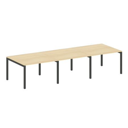 Metal System Quattro Переговорный стол (3 столешницы) на П-оразном м/к 50БП.ПРГ-3.2 Акация Лорка/Металл Антрацит 3600*1235*750