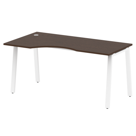 Metal System Стол криволинейный левый на А-образном м/к БА.СА-1 (L) Венге Цаво/Металл Белый 1600*900*750 Metal System Стол криволинейный левый на А-образном м/к БА.СА-1 (L) Венге Цаво/Металл Белый 1600*900*750