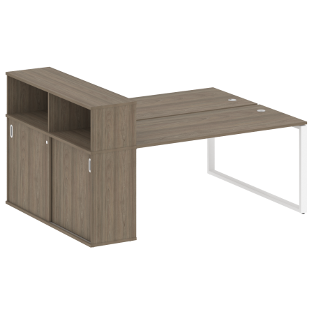 Metal System Рабочая станция с шкафом-купе на О-образном м/к БО.РС-СШК-2.4 Т Вяз Благородный/Металл Белый 2010*1475*1098 Metal System Рабочая станция с шкафом-купе на О-образном м/к БО.РС-СШК-2.4 Т Вяз Благородный/Металл Белый 2010*1475*1098