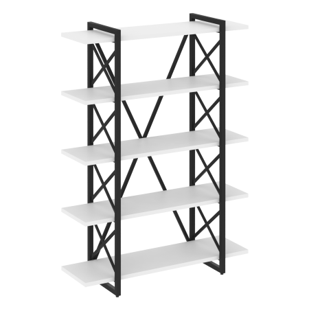 Loft Стеллаж на рег. опорах-5 полок VR.L-MST.O-5.8V Белый Бриллиант/Металл Черный 1200*400*1650