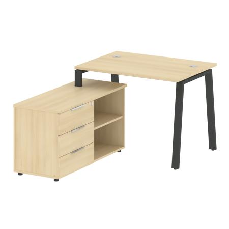 Metal System Рабочая станция с тумбой на А-образном м/к БА.РС-СТС-2.1 (L) Акация Лорка/Металл Антрацит 1100*1520*750 Metal System Рабочая станция с тумбой на А-образном м/к БА.РС-СТС-2.1 (L) Акация Лорка/Металл Антрацит 1100*1520*750