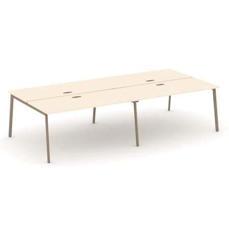 Estetica Рабочая станция 4 места ES.D.RS-4.4-LP Сатин/Металл Латте 3160*1500*750 Estetica Рабочая станция 4 места ES.D.RS-4.4-LP Сатин/Металл Латте 3160*1500*750