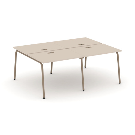 Estetica Рабочая станция 4 места ES.D.RS-4.1-LK Капучино/Металл Латте 1960*1500*750