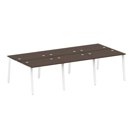 Metal System Рабочая станция на 6 мест на А-образном м/к БА.СМ-6.1 Венге Цаво/Металл Белый 3000*1475*750 Metal System Рабочая станция на 6 мест на А-образном м/к БА.СМ-6.1 Венге Цаво/Металл Белый 3000*1475*750