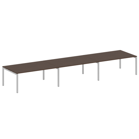 Metal System Quattro Переговорный стол (3 столешницы) на П-оразном м/к 50БП.ПРГ-3.5 Венге Цаво/Металл Серый 5400*1235*750