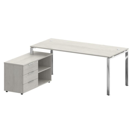 Metal System Direct Стол руковод. с тумбой БГ.СРТ-5.8 (L) Дуб Наварра/Нержавеющая Сталь 1900*1620*750 Metal System Direct Стол руковод. с тумбой БГ.СРТ-5.8 (L) Дуб Наварра/Нержавеющая Сталь 1900*1620*750