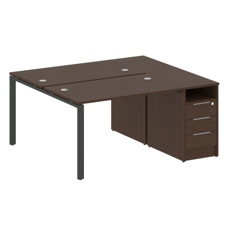 Metal System Рабочая станция с тумбой на П-образном м/к БП.РС-СТП-2.2 Венге Цаво/Металл Антрацит 1612*1475*750 Metal System Рабочая станция с тумбой на П-образном м/к БП.РС-СТП-2.2 Венге Цаво/Металл Антрацит 1612*1475*750