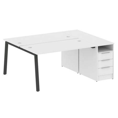 Metal System Рабочая станция с тумбой на А-образном м/к БА.РС-СТП-2.3 Белый/Металл Антрацит 1812*1475*750 Metal System Рабочая станция с тумбой на А-образном м/к БА.РС-СТП-2.3 Белый/Металл Антрацит 1812*1475*750