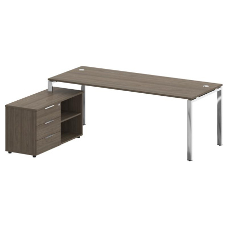 Metal System Direct Стол руковод. с тумбой БГ.СРТ-6.8 (L) Вяз Благородный/Нержавеющая Сталь 2100*1620*750 Metal System Direct Стол руковод. с тумбой БГ.СРТ-6.8 (L) Вяз Благородный/Нержавеющая Сталь 2100*1620*750