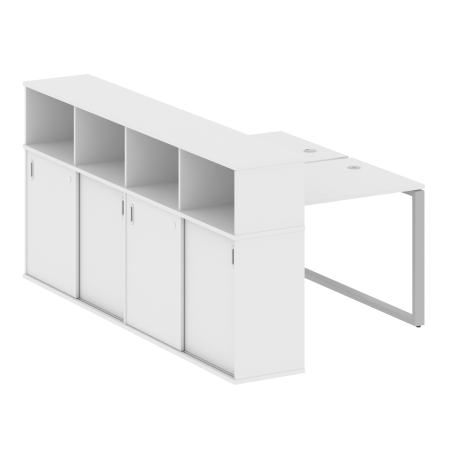 Metal System Рабочая станция с шкафом-купе на О-образном м/к БО.РС-СШК-4.1 Т Белый/Металл Серый 1410*2332*1098 Metal System Рабочая станция с шкафом-купе на О-образном м/к БО.РС-СШК-4.1 Т Белый/Металл Серый 1410*2332*1098