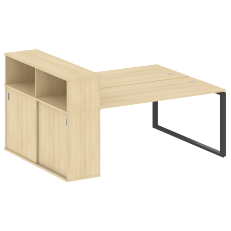 Metal System Рабочая станция с шкафом-купе на О-образном м/к БО.РС-СШК-2.4 Т Акация Лорка/Металл Антрацит 2010*1475*1098 Metal System Рабочая станция с шкафом-купе на О-образном м/к БО.РС-СШК-2.4 Т Акация Лорка/Металл Антрацит 2010*1475*1098