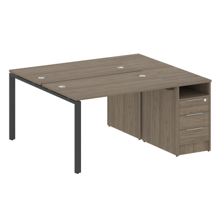 Metal System Рабочая станция с тумбой на П-образном м/к БП.РС-СТП-2.2 Вяз Благородный/Металл Антрацит 1612*1475*750 Metal System Рабочая станция с тумбой на П-образном м/к БП.РС-СТП-2.2 Вяз Благородный/Металл Антрацит 1612*1475*750