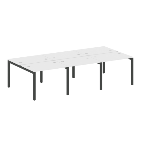 Metal System Quattro Рабочая станция на 6 раб. мест на П-образном м/к 50БП.СМ-6.1 Белый/Металл Антрацит 3000*1475*750 Metal System Quattro Рабочая станция на 6 раб. мест на П-образном м/к 50БП.СМ-6.1 Белый/Металл Антрацит 3000*1475*750