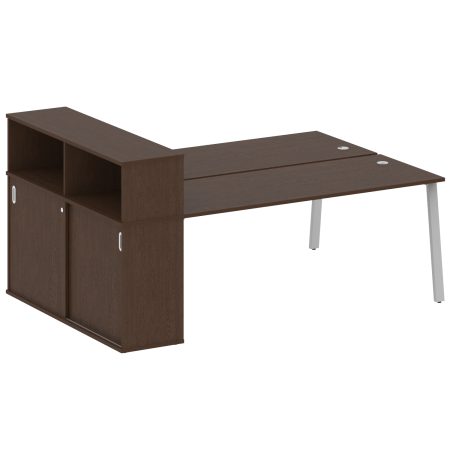 Metal System Рабочая станция с шкафом-купе на А-образном м/к БА.РС-СШК-2.5 Т Венге Цаво/Металл Серый 2210*1475*1098 Metal System Рабочая станция с шкафом-купе на А-образном м/к БА.РС-СШК-2.5 Т Венге Цаво/Металл Серый 2210*1475*1098