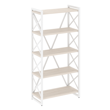 Loft Стеллаж на рег. опорах-5 полок VR.L-MST.O-5.8 Денвер Светлый/Металл Белый 800*400*1650