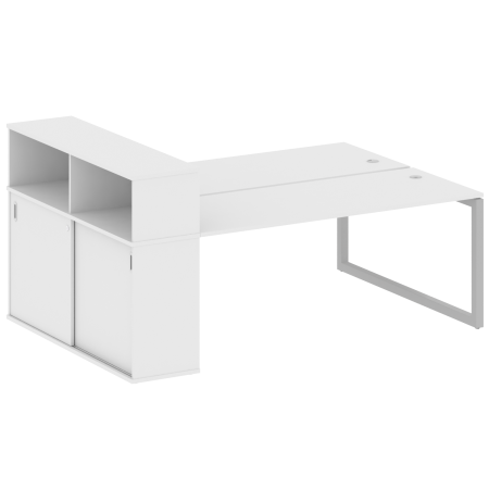 Metal System Quattro Рабочая станция с шкафом-купе на О-образном м/к 50БО.РС-СШК-2.5 Т Белый/Металл Серый 2210*1475*1098 Metal System Quattro Рабочая станция с шкафом-купе на О-образном м/к 50БО.РС-СШК-2.5 Т Белый/Металл Серый 2210*1475*1098