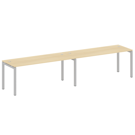Metal System Quattro Рабочая станция на 2 места на П-образном м/к 50БП.СМ-2.5 Акация Лорка/Металл Серый 3600*720*750