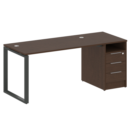 Metal System Рабочая станция с тумбой на О-образном м/к БО.РС-СТП-1.3 Венге Цаво/Металл Антрацит 1812*720*750 Metal System Рабочая станция с тумбой на О-образном м/к БО.РС-СТП-1.3 Венге Цаво/Металл Антрацит 1812*720*750