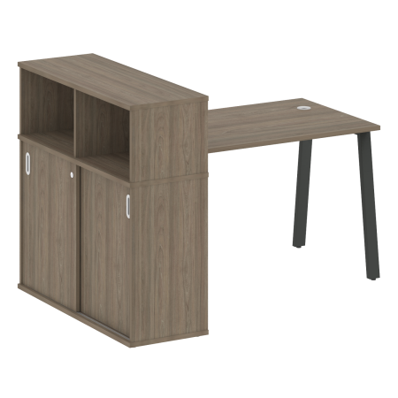 Metal System Стол письменный с шкафом-купе на А-образном м/к БА.РС-СШК-3.2 Т Вяз Благородный/Металл Антрацит 1610*1120*1098 Metal System Стол письменный с шкафом-купе на А-образном м/к БА.РС-СШК-3.2 Т Вяз Благородный/Металл Антрацит 1610*1120*1098