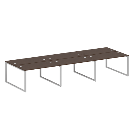 Metal System Рабочая станция на 6 мест на О-образном м/к БО.СМ-6.3 Венге Цаво/Металл Серый 4200*1475*750 Metal System Рабочая станция на 6 мест на О-образном м/к БО.СМ-6.3 Венге Цаво/Металл Серый 4200*1475*750