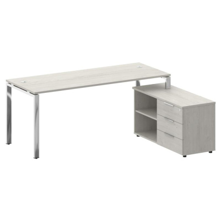 Metal System Direct Стол руковод. с тумбой БГ.СРТ-5.7 (R) Дуб Наварра/Нержавеющая Сталь 1900*1520*750 Metal System Direct Стол руковод. с тумбой БГ.СРТ-5.7 (R) Дуб Наварра/Нержавеющая Сталь 1900*1520*750