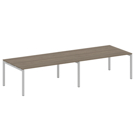 Metal System Quattro Переговорный стол (2 столешницы) на П-образном м/к 50БП.ПРГ-2.5 Вяз Благородный/Металл Серый 3600*1235*750