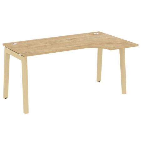 Onix Wood Стол эргономичный правый OW.SA-1 (R) Тиквуд Светлый/Дуб Светлый/Металл Белый 1580*980*750 (720/460)