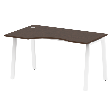 Metal System Стол криволинейный левый на А-образном м/к БА.СА-2 (L) Венге Цаво/Металл Белый 1400*900*750 Metal System Стол криволинейный левый на А-образном м/к БА.СА-2 (L) Венге Цаво/Металл Белый 1400*900*750