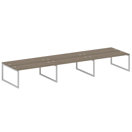 Metal System Quattro Рабочая станция на 6 раб. мест на О-образном м/к 50БО.СМ-6.5 Вяз Благородный/Металл Серый 5400*1475*750