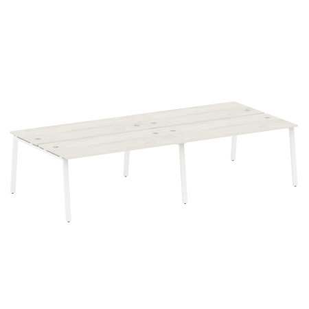 Metal System Рабочая станция на 4 места на А-образном м/к БА.СМ-4.4 Дуб Наварра/Металл Белый 3200*1475*750 Metal System Рабочая станция на 4 места на А-образном м/к БА.СМ-4.4 Дуб Наварра/Металл Белый 3200*1475*750