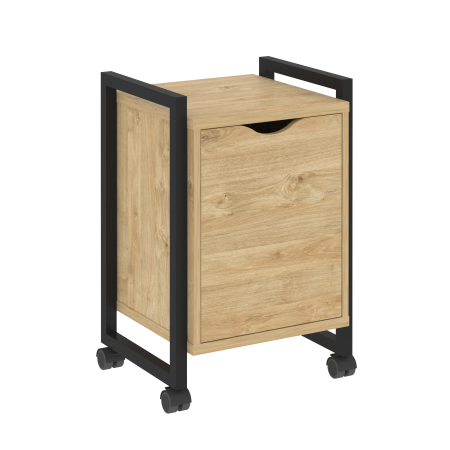 Loft Тумба на колесных опорах+фасад VR.L-T2.K Тиквуд Светлый/Металл Черный 500*460*767