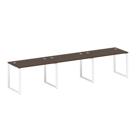 Metal System Рабочая станция на 3 места на О-образном м/к БО.СМ-3.2 Венге Цаво/Металл Белый 3600*720*750 Metal System Рабочая станция на 3 места на О-образном м/к БО.СМ-3.2 Венге Цаво/Металл Белый 3600*720*750
