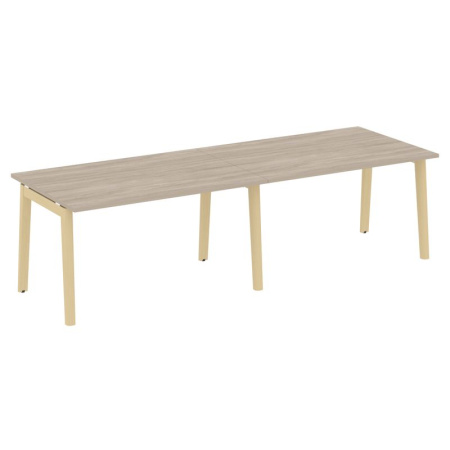 Onix Wood Стол переговорный (2 столешницы) OW.PRG-2.3 Дуб Аттик/Дуб Светлый/Металл Белый 2760*980*750