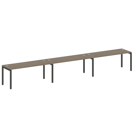 Metal System Quattro Рабочая станция на 3 места на П-образном м/к 50БП.СМ-3.5 Вяз Благородный/Металл Антрацит 5400*720*750