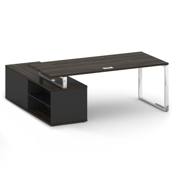 Shift Стол руководителя с опорной греденцией, правый SK.SRG-200 (R) Дуб Мали/Антрацит 2000*1800*753