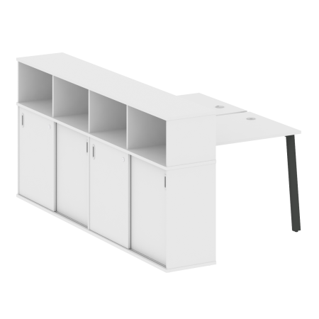 Metal System Рабочая станция с шкафом-купе на А-образном м/к БА.РС-СШК-4.1 Т Белый/Металл Антрацит 1410*2332*1098 Metal System Рабочая станция с шкафом-купе на А-образном м/к БА.РС-СШК-4.1 Т Белый/Металл Антрацит 1410*2332*1098