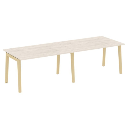 Onix Wood Стол переговорный (2 столешницы) OW.PRG-2.3 Денвер Светлый/Дуб Светлый/Металл Белый 2760*980*750