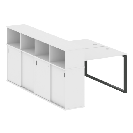 Metal System Рабочая станция с шкафом-купе на О-образном м/к БО.РС-СШК-4.2 Т Белый/Металл Антрацит 1610*2332*1098 Metal System Рабочая станция с шкафом-купе на О-образном м/к БО.РС-СШК-4.2 Т Белый/Металл Антрацит 1610*2332*1098