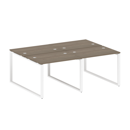 Metal System Рабочая станция на 4 места на О-образном м/к БО.СМ-4.1 Вяз Благородный/Металл Белый 2000*1475*750 Metal System Рабочая станция на 4 места на О-образном м/к БО.СМ-4.1 Вяз Благородный/Металл Белый 2000*1475*750