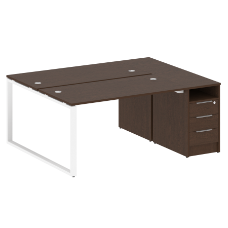 Metal System Рабочая станция с тумбой на О-образном м/к БО.РС-СТП-2.3 Венге Цаво/Металл Белый 1812*1475*750 Metal System Рабочая станция с тумбой на О-образном м/к БО.РС-СТП-2.3 Венге Цаво/Металл Белый 1812*1475*750