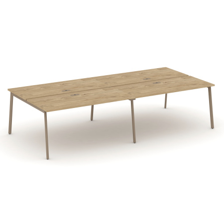 Estetica Рабочая станция 4 места ES.D.RS-4.4-LP Тиквуд Светлый/Металл Латте 3160*1500*750 Estetica Рабочая станция 4 места ES.D.RS-4.4-LP Тиквуд Светлый/Металл Латте 3160*1500*750