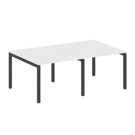 Metal System Quattro Переговорный стол (2 столешницы) на П-образном м/к 50БП.ПРГ-2.1 Белый/Металл Антрацит 2000*1235*750