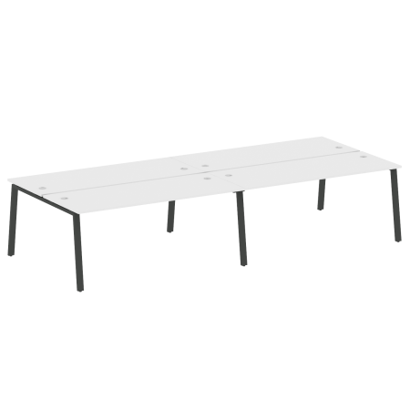Metal System Рабочая станция на 4 места на А-образном м/к БА.СМ-4.5 Белый/Металл Антрацит 3600*1475*750 Metal System Рабочая станция на 4 места на А-образном м/к БА.СМ-4.5 Белый/Металл Антрацит 3600*1475*750