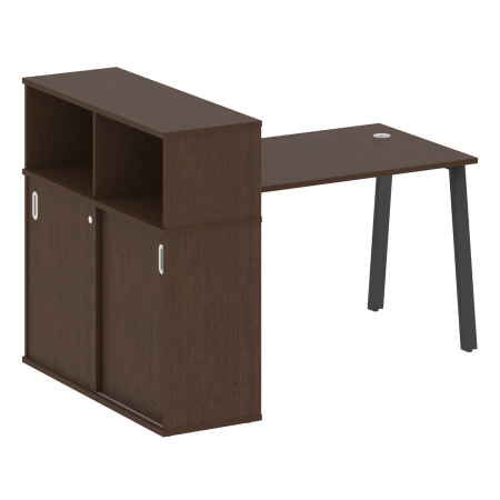 Metal System Стол письменный с шкафом-купе на А-образном м/к БА.РС-СШК-3.2 Т Венге Цаво/Металл Антрацит 1610*1120*1098 Metal System Стол письменный с шкафом-купе на А-образном м/к БА.РС-СШК-3.2 Т Венге Цаво/Металл Антрацит 1610*1120*1098