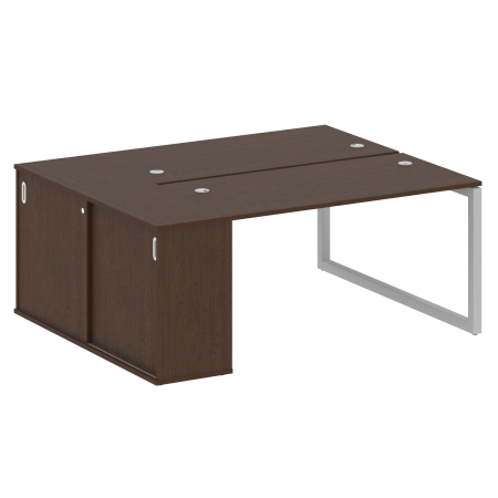 Metal System Quattro Рабочая станция с шкафом-купе на О-образном м/к 50БО.РС-СШК-1.3 Т Венге Цаво/Металл Серый 1810*1475*750