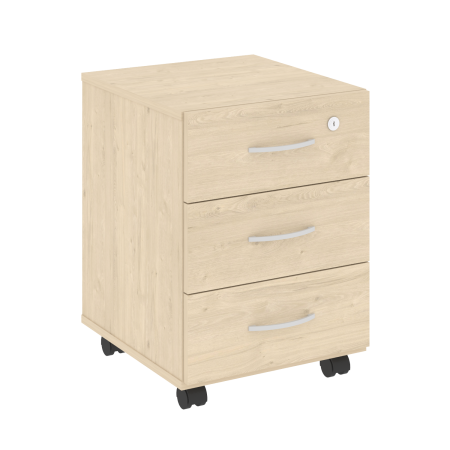 Nova S Тумба подкатная (3 ящика, с замком) В.ТМ-3 Бук Артизан 407*439*556