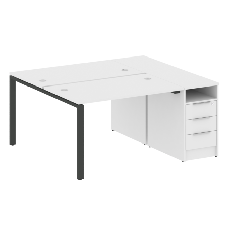 Metal System Рабочая станция с тумбой на П-образном м/к БП.РС-СТП-2.2 Белый/Металл Антрацит 1612*1475*750 Metal System Рабочая станция с тумбой на П-образном м/к БП.РС-СТП-2.2 Белый/Металл Антрацит 1612*1475*750